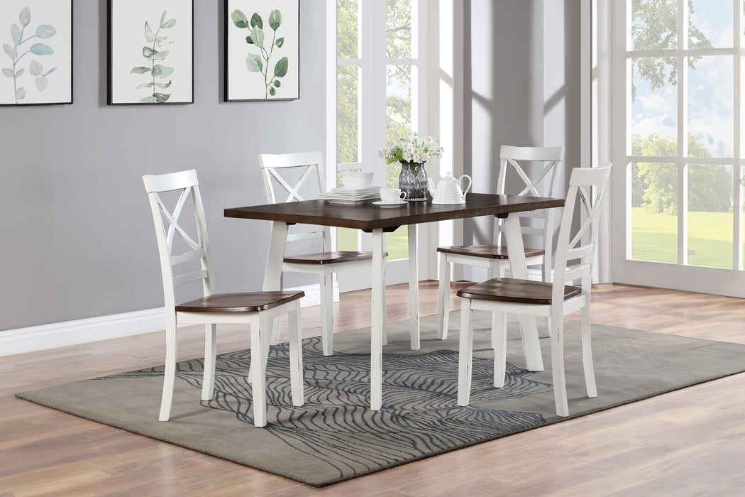 IVY LANE 5 PC DINING SET, TABLE & 4 CHAIRS- BUTTERMILK