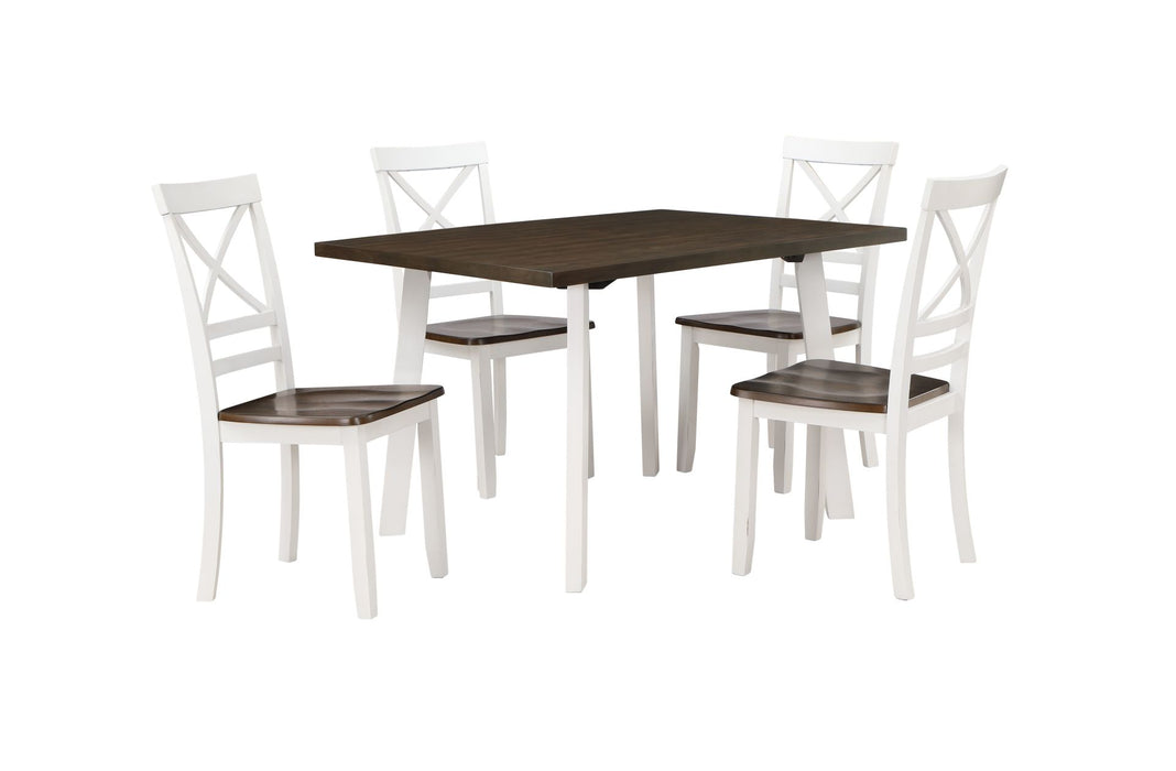 IVY LANE 5 PC DINING SET, TABLE & 4 CHAIRS- BUTTERMILK