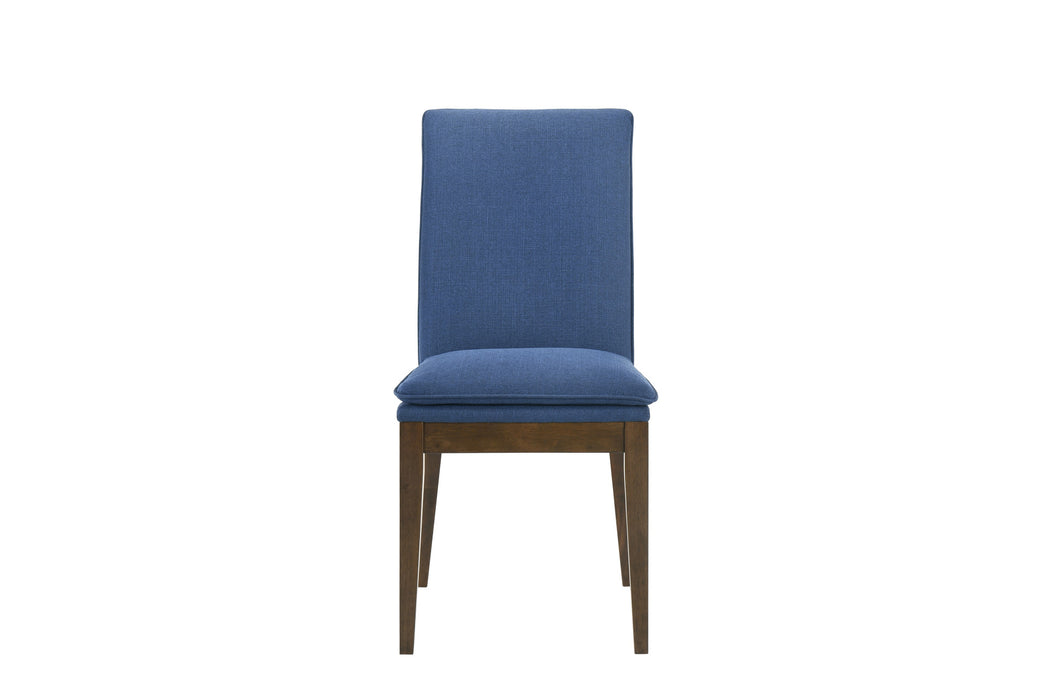 MAGGIE DINING CHAIR W/BLUE CUSHION-WALNUT