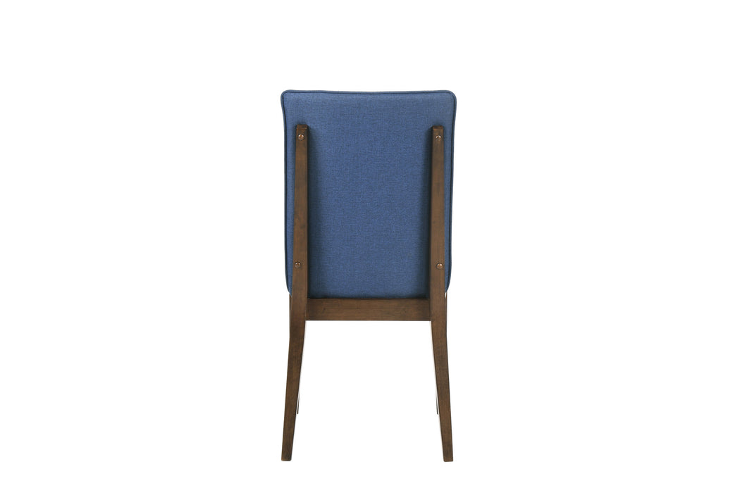 MAGGIE DINING CHAIR W/BLUE CUSHION-WALNUT