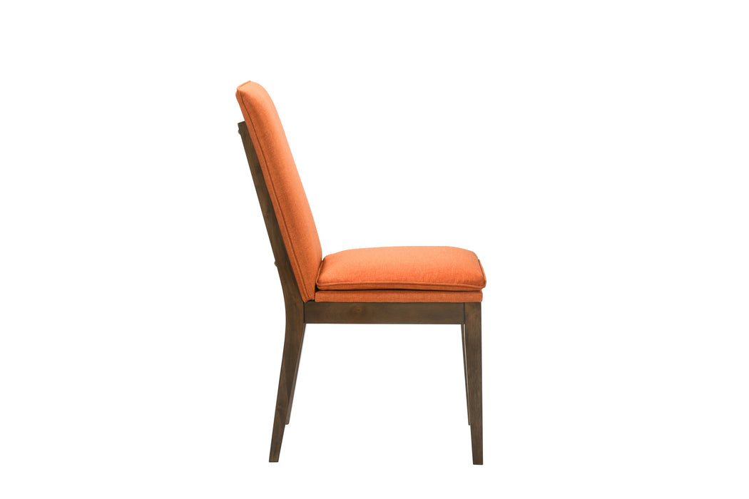 MAGGIE DINING CHAIR W/TERRA COTTA CUSHION-WALNUT