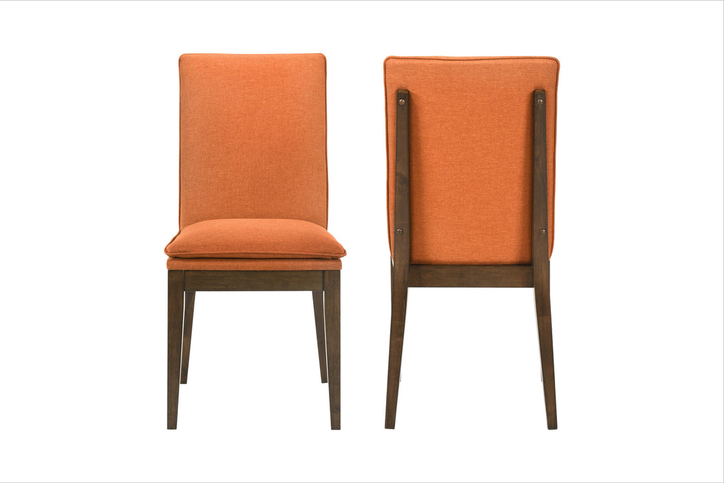 MAGGIE DINING CHAIR W/TERRA COTTA CUSHION-WALNUT