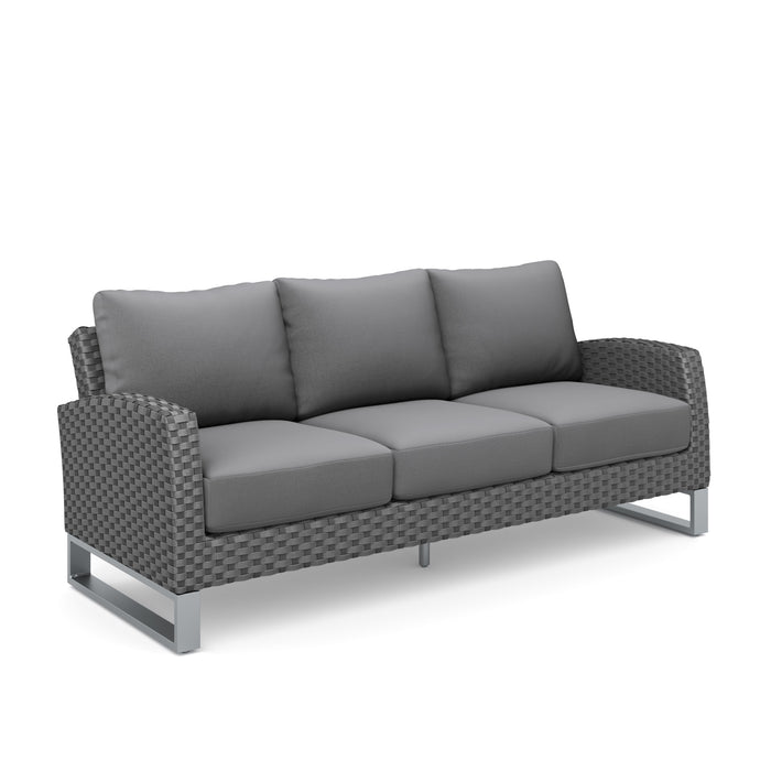 FIJI 2 PC SOFA AND SLAT TOP COFFEE TABLE SET-GRAY