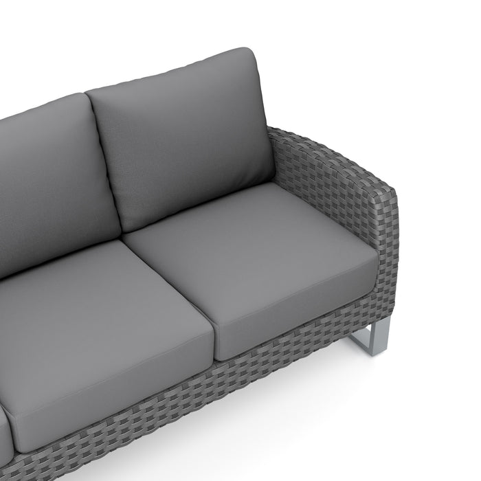 FIJI 2 PC SOFA AND SLAT TOP COFFEE TABLE SET-GRAY