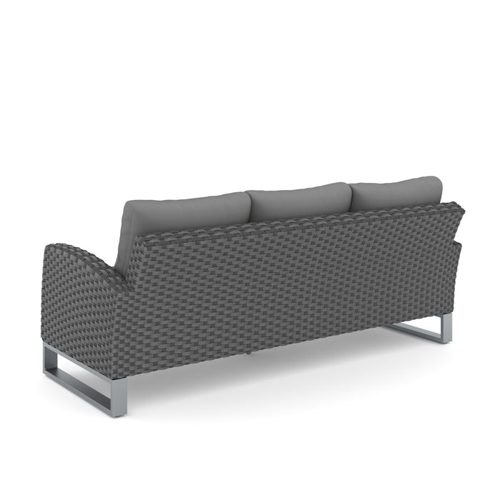 FIJI 2 PC SOFA AND SLAT TOP COFFEE TABLE SET-GRAY