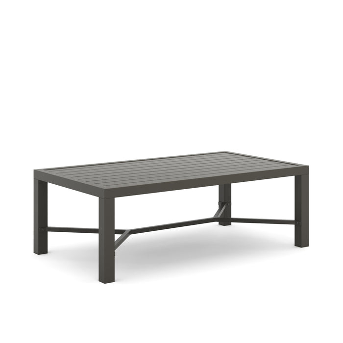 SKYE 2 PC SOFA AND SLAT TOP COFFEE TABLE SET-GRAY