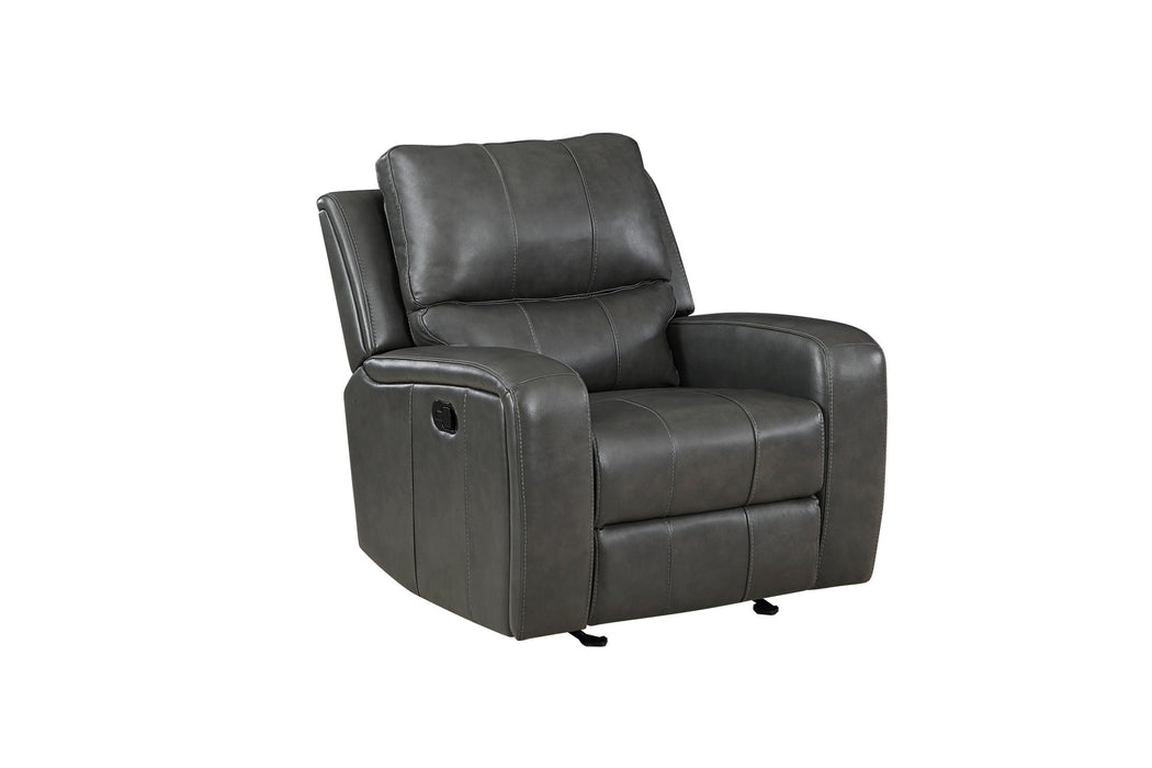 LINTON LEATHER GLIDER RECLINER-GRAY