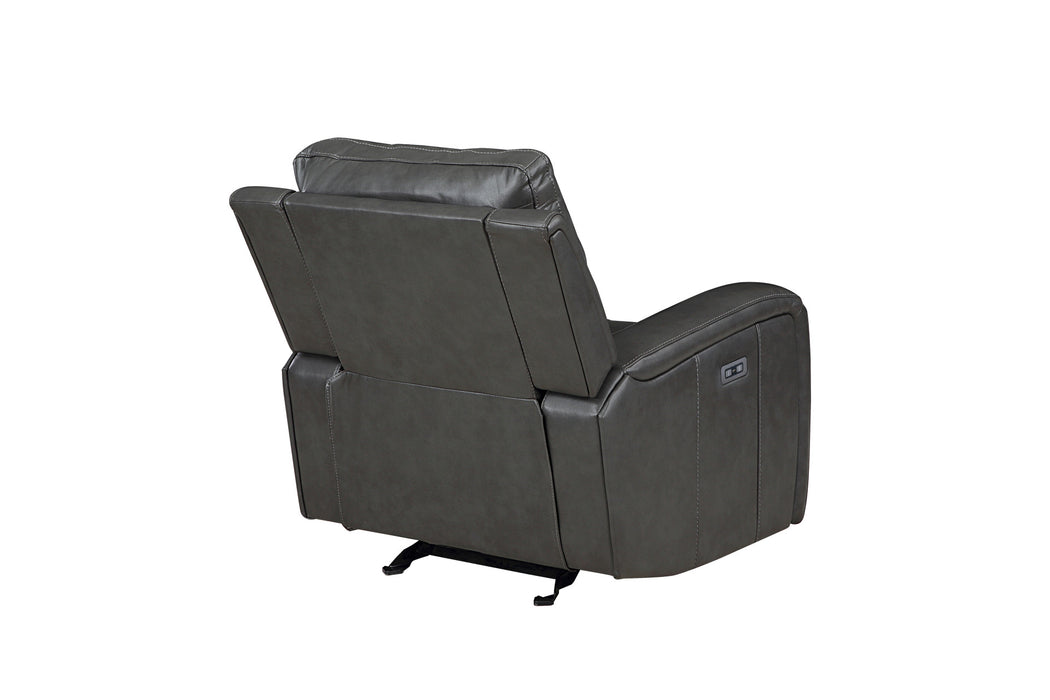 LINTON LEATHER GLIDER RECLINER W/ PWR FR-GRAY