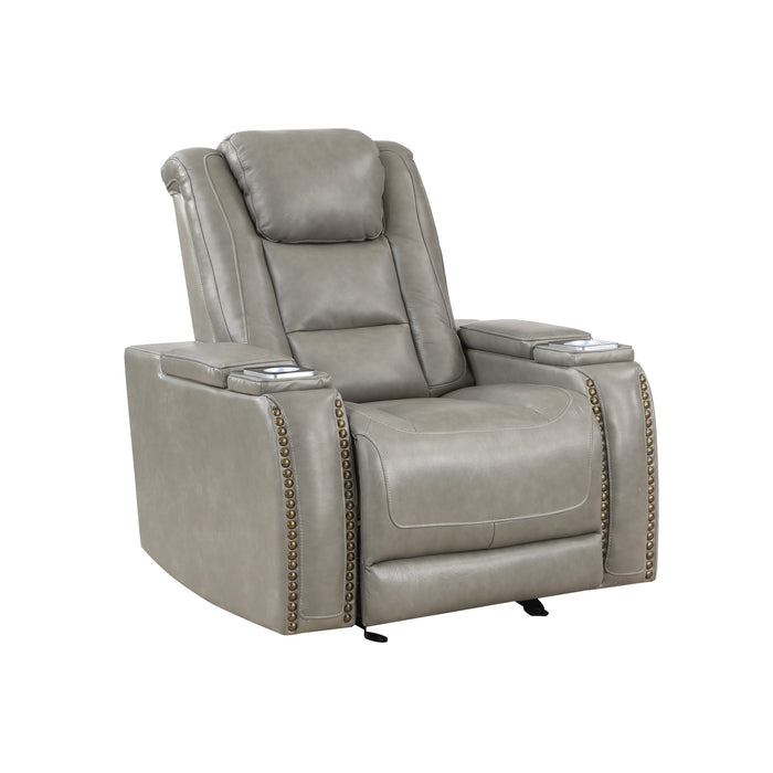 BRECKENRIDGE GLIDER RECLINER W/ PWR FR & HR-LT GRAY