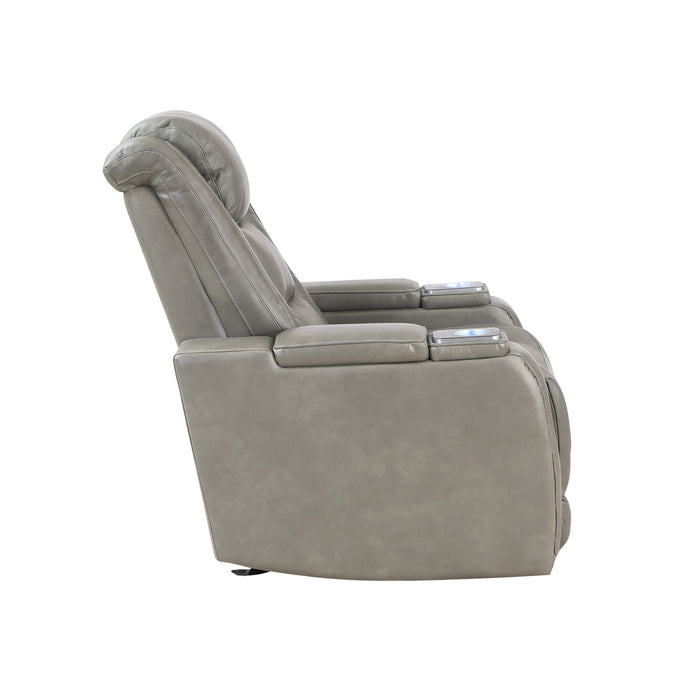 BRECKENRIDGE GLIDER RECLINER W/ PWR FR & HR-LT GRAY