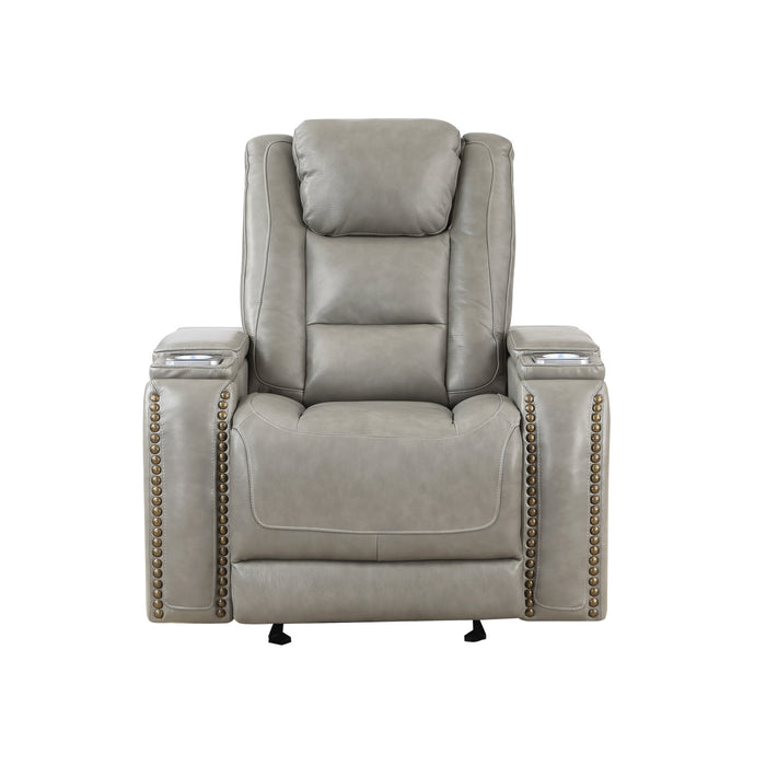 BRECKENRIDGE GLIDER RECLINER W/ PWR FR & HR-LT GRAY