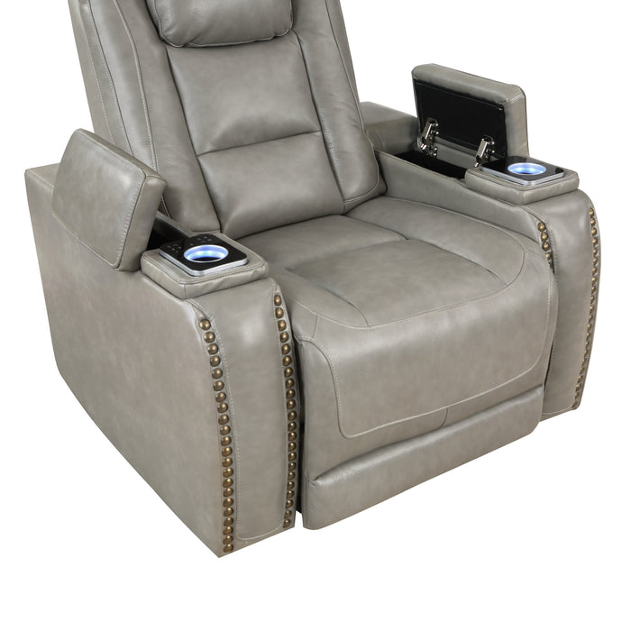 BRECKENRIDGE GLIDER RECLINER W/ PWR FR & HR-LT GRAY