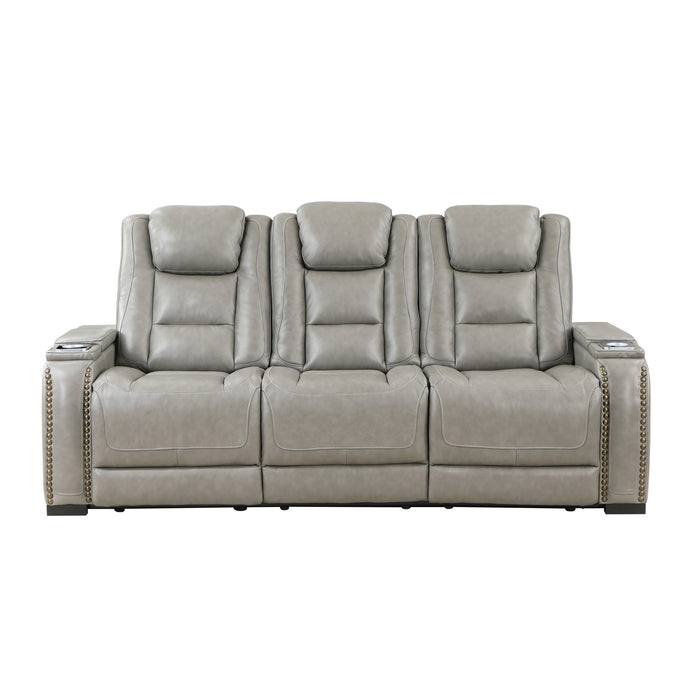 BRECKENRIDGE SOFA  W/ PWR FR & HR-LT GRAY