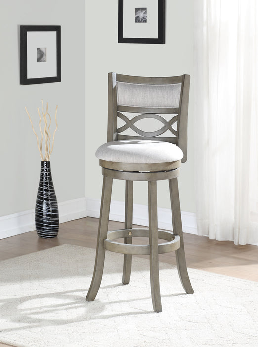 MANCHESTER 29" BAR STOOL W/FABRIC CUSHIONS-GRAY