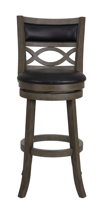 MANCHESTER 29" BAR STOOL W/BLACK PU CUSHIONS-GRAY