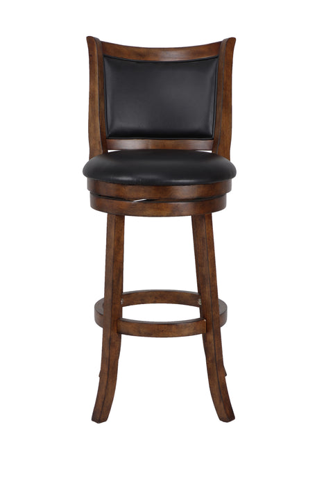 BRISTOL 29" BAR STOOL W/BLACK PU CUSHIONS-BROWN