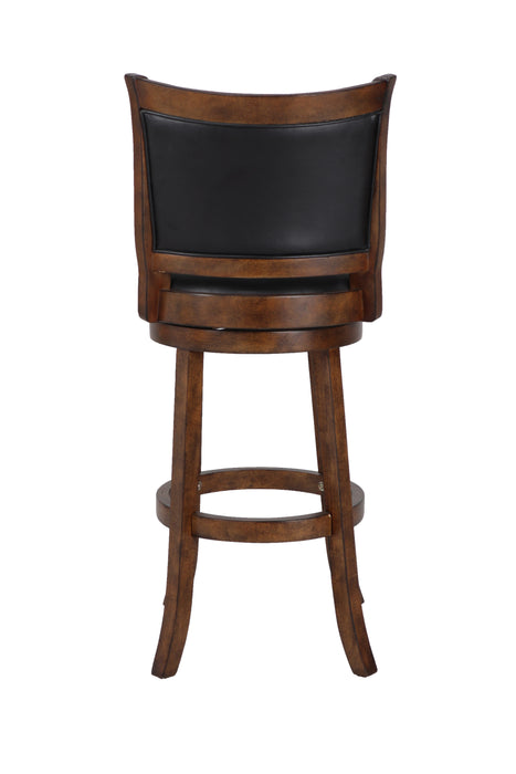 BRISTOL 29" BAR STOOL W/BLACK PU CUSHIONS-BROWN