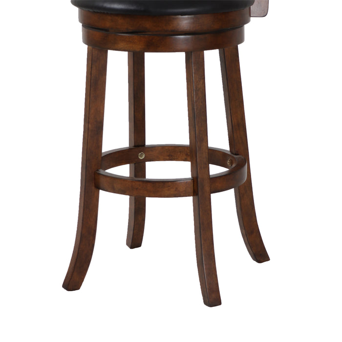 BRISTOL 29" BAR STOOL W/BLACK PU CUSHIONS-BROWN