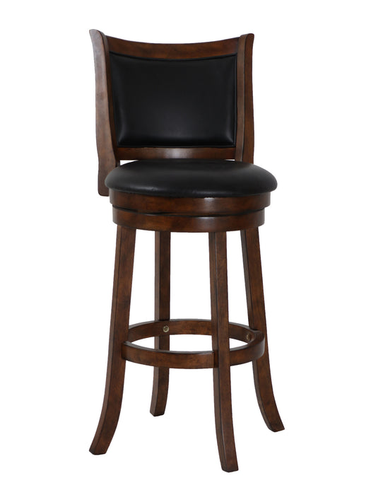 BRISTOL 29" BAR STOOL W/BLACK PU CUSHIONS-BROWN