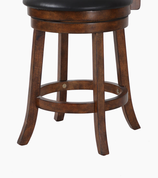 BRISTOL 24" COUNTER STOOL W/BLACK PU CUSHIONS-BROWN