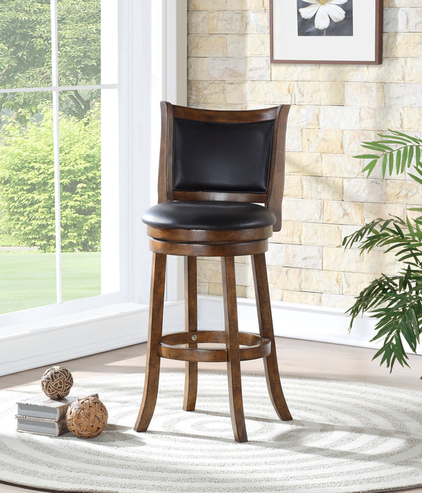 BRISTOL 29" BAR STOOL W/BLACK PU CUSHIONS-BROWN