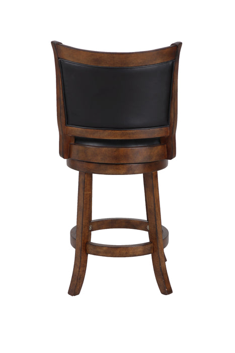 BRISTOL 24" COUNTER STOOL W/BLACK PU CUSHIONS-BROWN