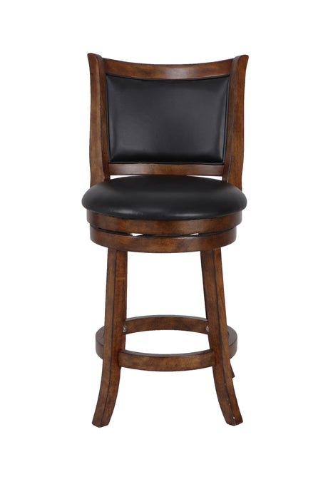 BRISTOL 24" COUNTER STOOL W/BLACK PU CUSHIONS-BROWN