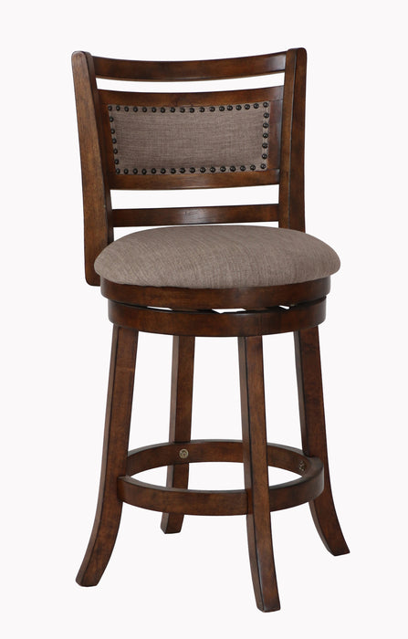 ABERDEEN 24" COUNTER STOOL W/FABRIC CUSHIONS-BROWN