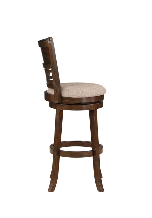 GIA  29" SWIVEL BARSTOOL-CHERRY W/BROWN FABRIC SEAT