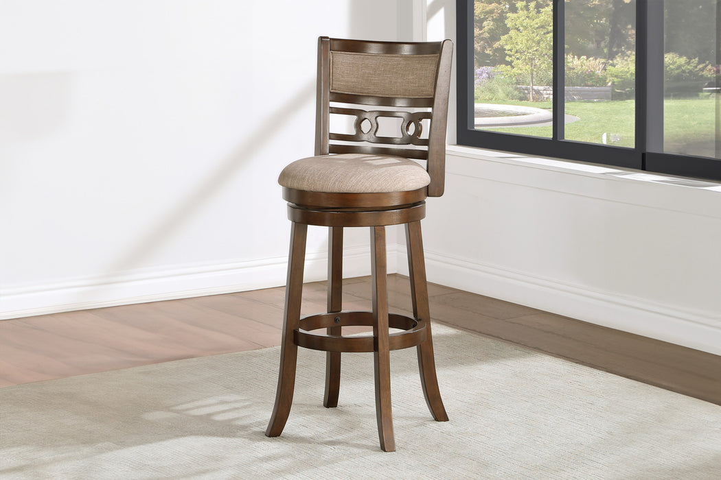 GIA  29" SWIVEL BARSTOOL-CHERRY W/BROWN FABRIC SEAT