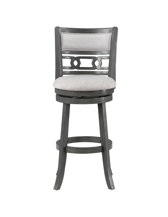 GIA 29" SWIVEL BARSTOOL-GRAY W/GRAY FABRIC SEAT