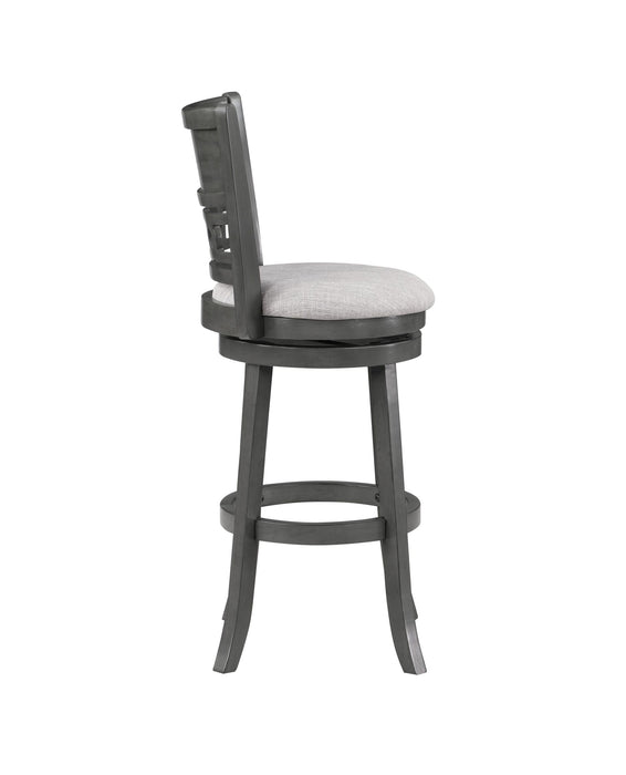 GIA 29" SWIVEL BARSTOOL-GRAY W/GRAY FABRIC SEAT