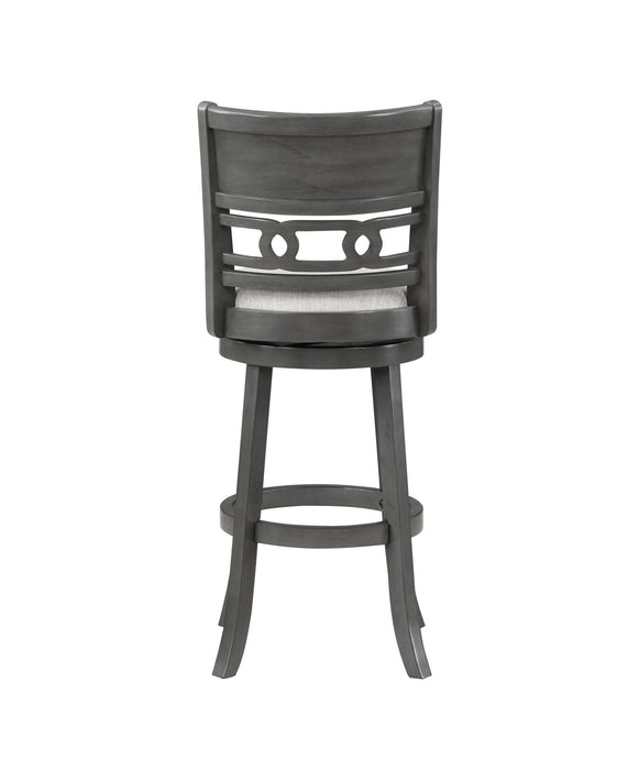 GIA 29" SWIVEL BARSTOOL-GRAY W/GRAY FABRIC SEAT