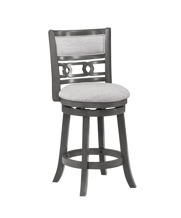 GIA 24" SWIVEL COUNTER STOOL-GRAY W/GRAY FABRIC SEAT