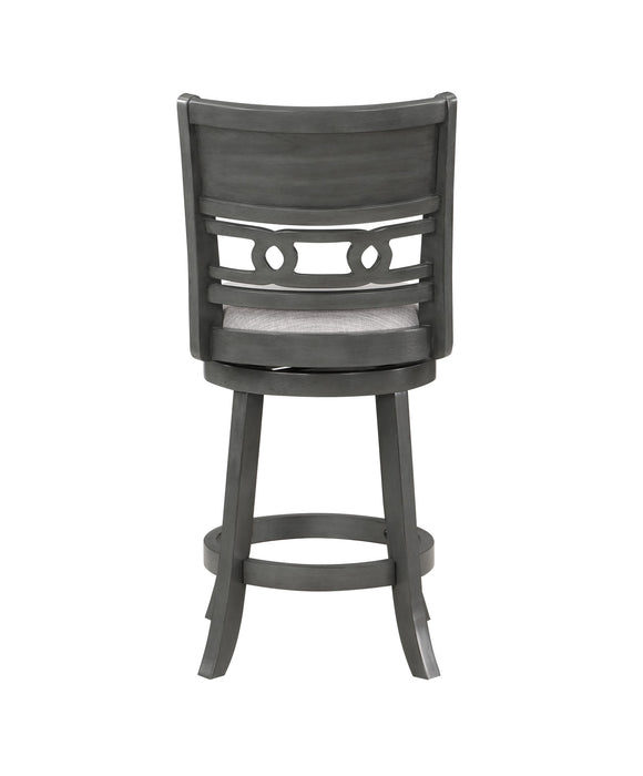 GIA 24" SWIVEL COUNTER STOOL-GRAY W/GRAY FABRIC SEAT