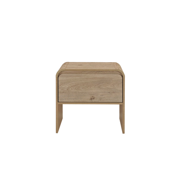 MARA ONE DRAWER END TABLE / BEDSIDE TABLE-NATURAL