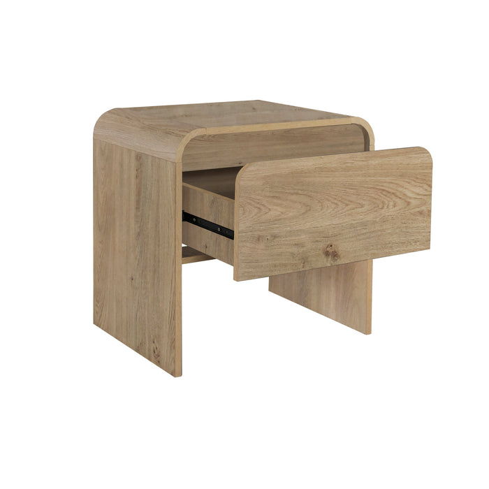 MARA ONE DRAWER END TABLE / BEDSIDE TABLE-NATURAL