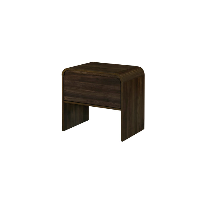 MARA ONE DRAWER END TABLE / BEDSIDE TABLE-WALNUT