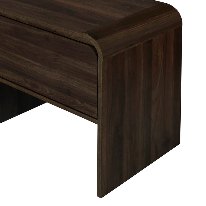 MARA ONE DRAWER END TABLE / BEDSIDE TABLE-WALNUT