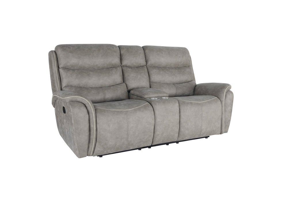 KAMARI CONSOLE LOVESEAT W/ DUAL RECLINERS-GRAY