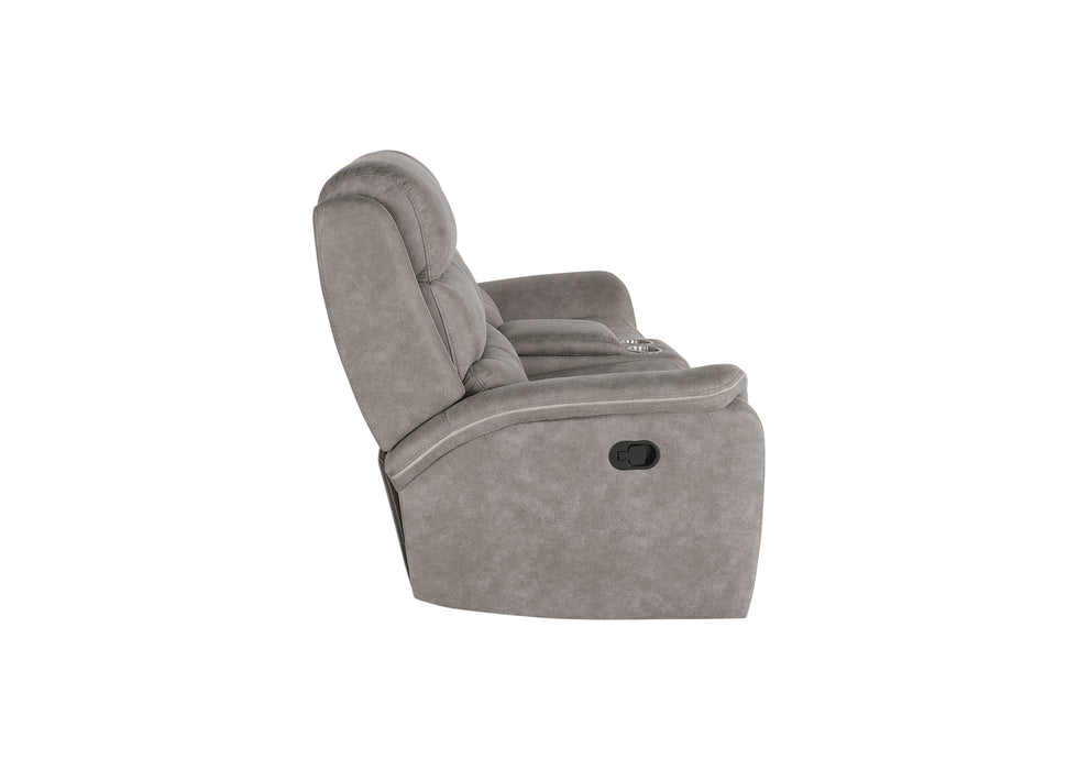 KAMARI CONSOLE LOVESEAT W/ DUAL RECLINERS-GRAY