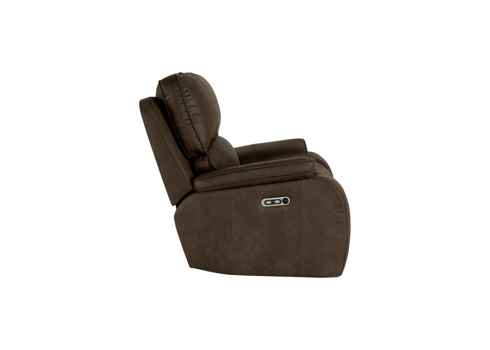 BROOKINGS GLIDER RECLINER W/PWR HR & FR-BROWN