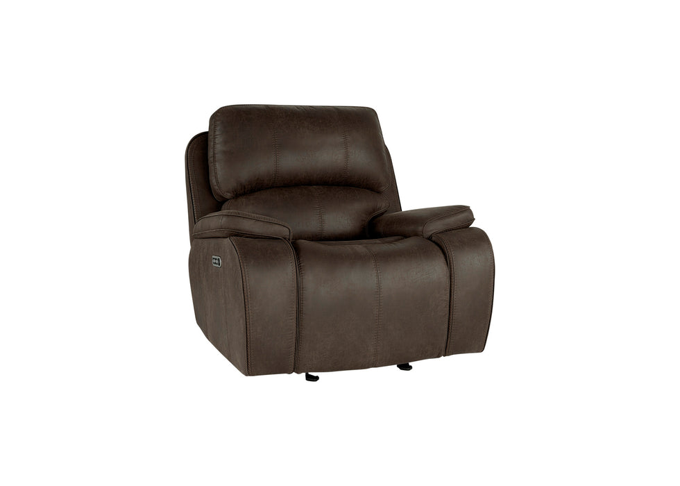 BROOKINGS GLIDER RECLINER W/PWR HR & FR-BROWN