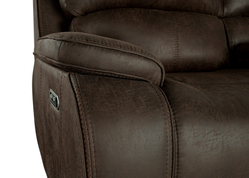 BROOKINGS GLIDER RECLINER W/PWR HR & FR-BROWN