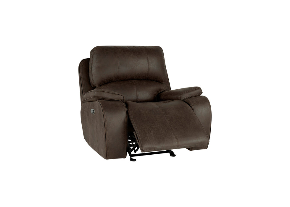 BROOKINGS GLIDER RECLINER W/PWR HR & FR-BROWN