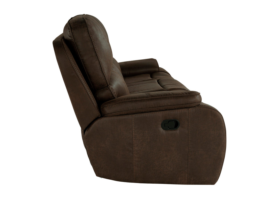 BROOKINGS  SOFA W/DUAL RECLINER-BROWN