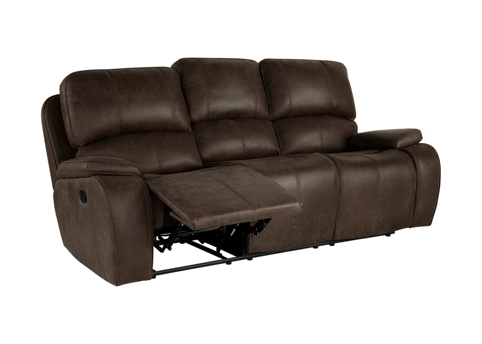 BROOKINGS  SOFA W/DUAL RECLINER-BROWN