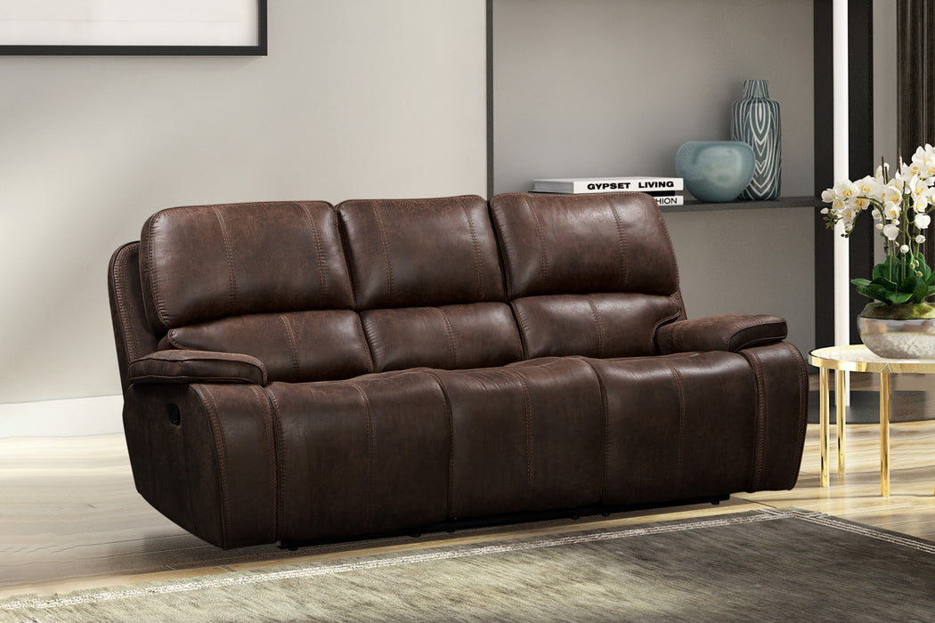 BROOKINGS  SOFA W/DUAL RECLINER-BROWN