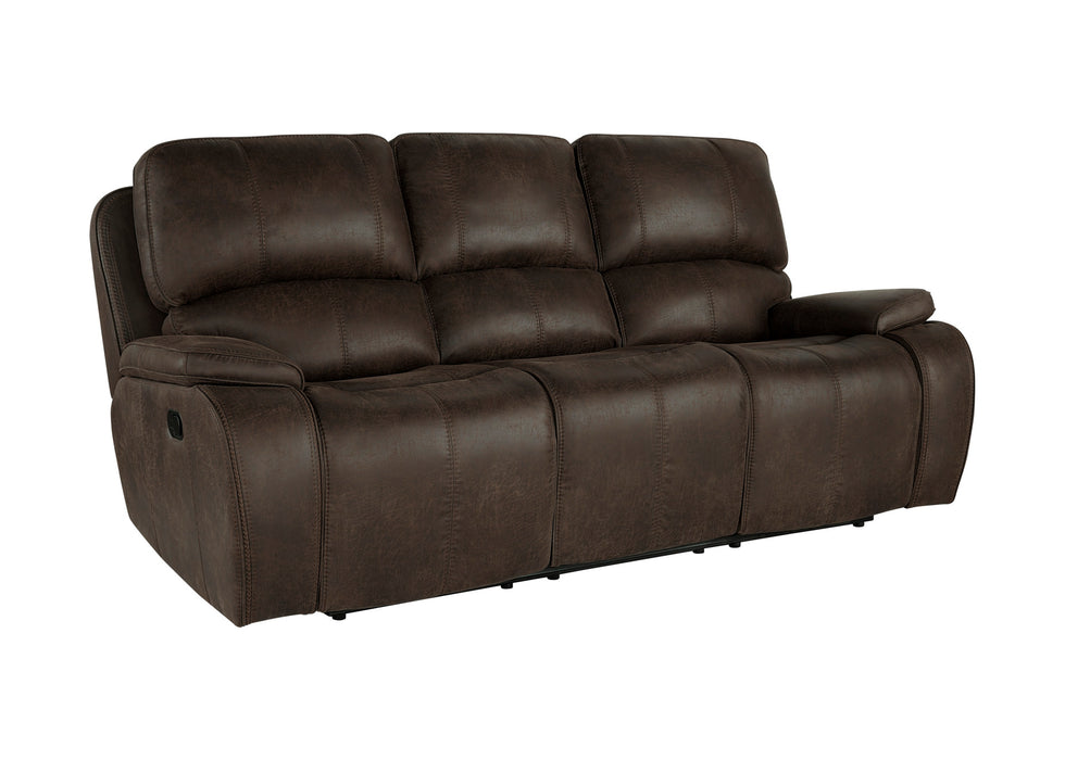 BROOKINGS  SOFA W/DUAL RECLINER-BROWN