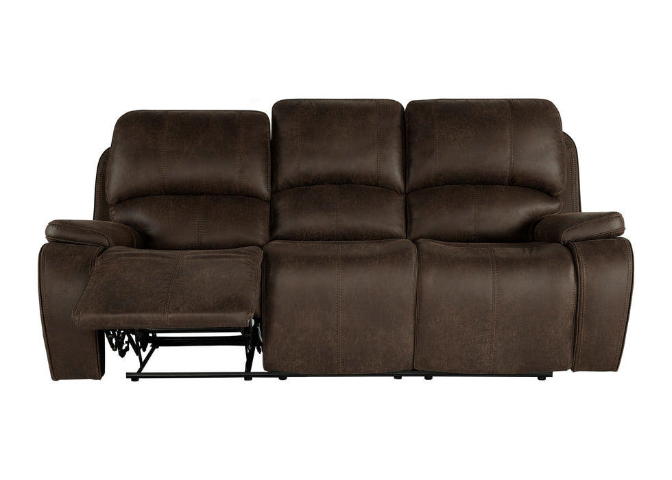 BROOKINGS  SOFA W/DUAL RECLINER-BROWN